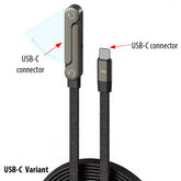 Braided Fast Charging Cable with Foldable Phone Stand – USB-C & Lightning Variants
