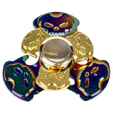 Rainbow and Gold Skull Oval Double Fidget Spinner image 0