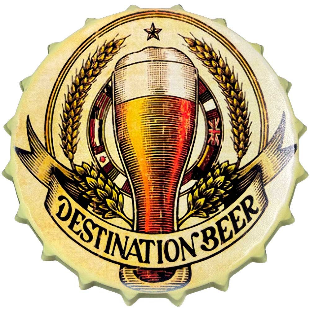 Bottle Cap Sign 35cm - Destination Beer image 0