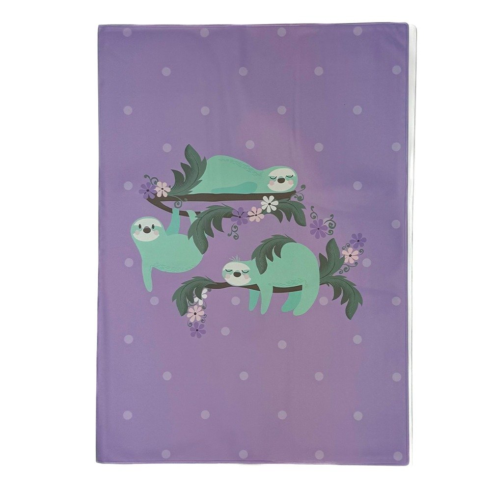 Sloth Life A4 Book Cover – School Buzz Edition image 0