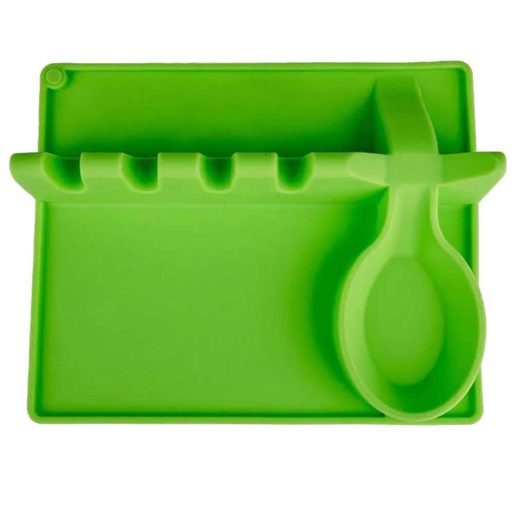 Silicone Spoon Rest Pad Green image 0