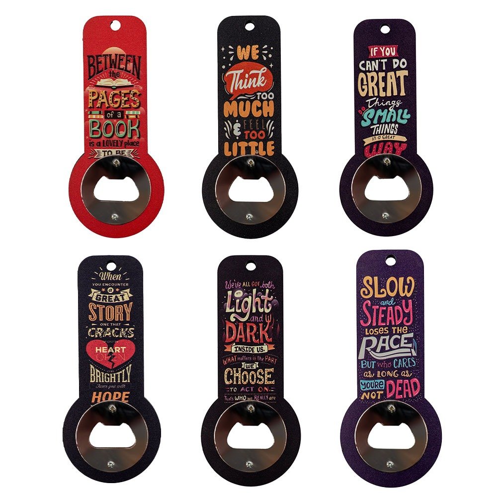 Magnetic Inspirational Quote Keyhole Bottle Opener image 0
