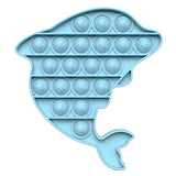 Pastel Blue Dolphin Pop Bubble Fidget Toy image 1