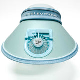 BreezeShield UPF50+ Visor Fan Hat – Rechargeable Sun Visor with Built-In Cooling Fan (White, Black, Blue, Pink, Yellow)