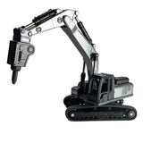 GLW Alloy Series Die-Cast Construction Machines — Digger, Grabber or Jack Hammer (Yellow or Silver) — Single Model with Display Case