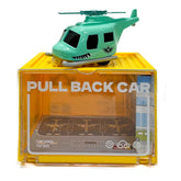 Die-Cast Pull-Back Vehicles – Assorted Styles (with Mini Shipping Container Case)