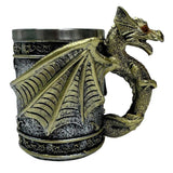 Gold Dragon Tankard – Viking-Style Mug with Stainless Steel Liner