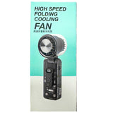 High-Speed Folding Cooling Fan (FC8) – Portable USB-Rechargeable with LED Display – White, Pink or Black