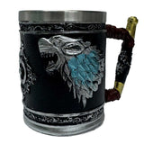 Howling Wolf Tankard – Black & Gold Forest Spirit Mug with Stainless Steel Liner