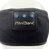 MiniBand Bluetooth Headset Sweatband – USB-C Rechargeable, Stretch Fabric, Removable Module, 10h Battery Life