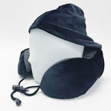 MiniBand Travel Neck Pillow with Hoodie – USB‑C, Bluetooth 5.3, 10h Battery
