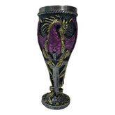 Mystic Purple Dragon Fantasy Medieval Goblet - Stainless Steel Interior