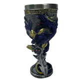 Mystic Purple Dragon Sword Fantasy Medieval Wine Goblet - Stainless Steel Interior