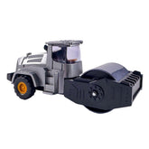 Mini Loader & Steam Roller – Plastic Construction Vehicles with Stackable Display Case (1:36 Scale, Yellow or Silver)
