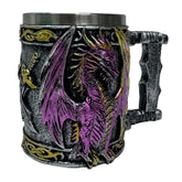 Purple Dragon Tankard – Arcane Fantasy Mug with Stainless Steel Liner