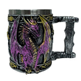 Purple Dragon Tankard – Arcane Fantasy Mug with Stainless Steel Liner