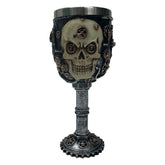 Steampunk Skull & Gears Gothic Fantasy Wine Goblet - Stainless Steel Interior