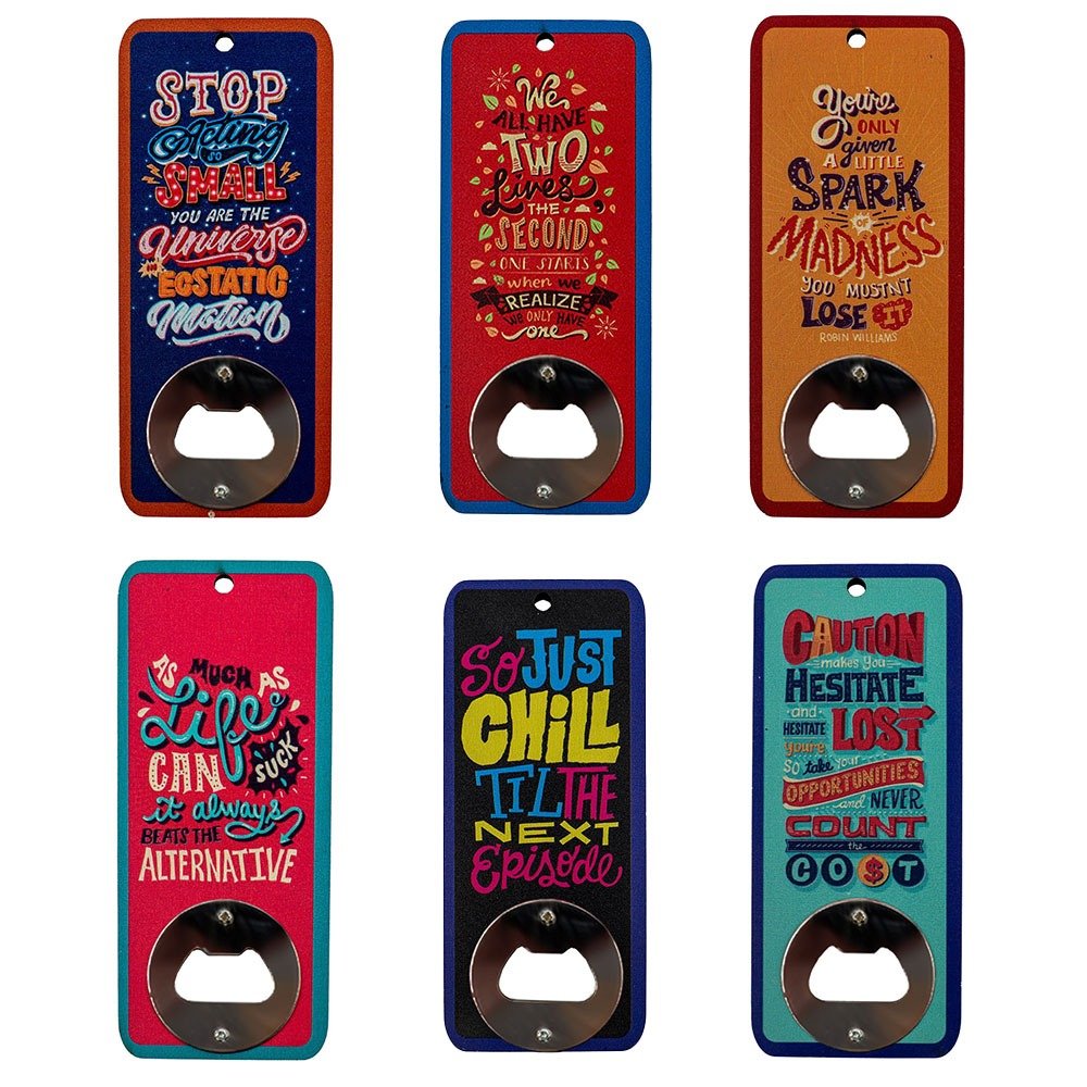 Magnetic Inspirational Quote Rectangle Bottle Opener image 0