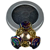 Rainbow and Gold Skull Oval Double Fidget Spinner image 1