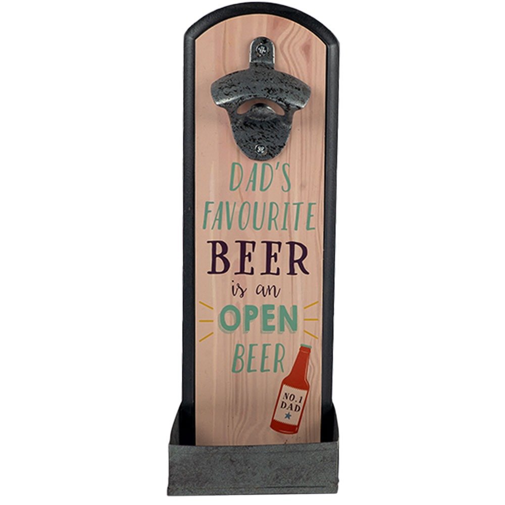 Wall Mounted Bottle Opener - Dad's Favourite Beer image 0