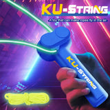 KU-String Rope Thruster ‒ Handheld Electric Rope Launcher Toy with USB Rechargeable, Glow Rope, 3 m Length, Fun Outdoor Visual Effects