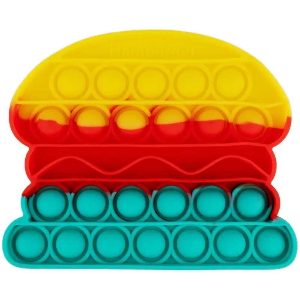 Hamburger Yellow/Red/Aqua Pop Bubble Fidget Toy image 0