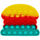 Hamburger Yellow/Red/Aqua Pop Bubble Fidget Toy image 0