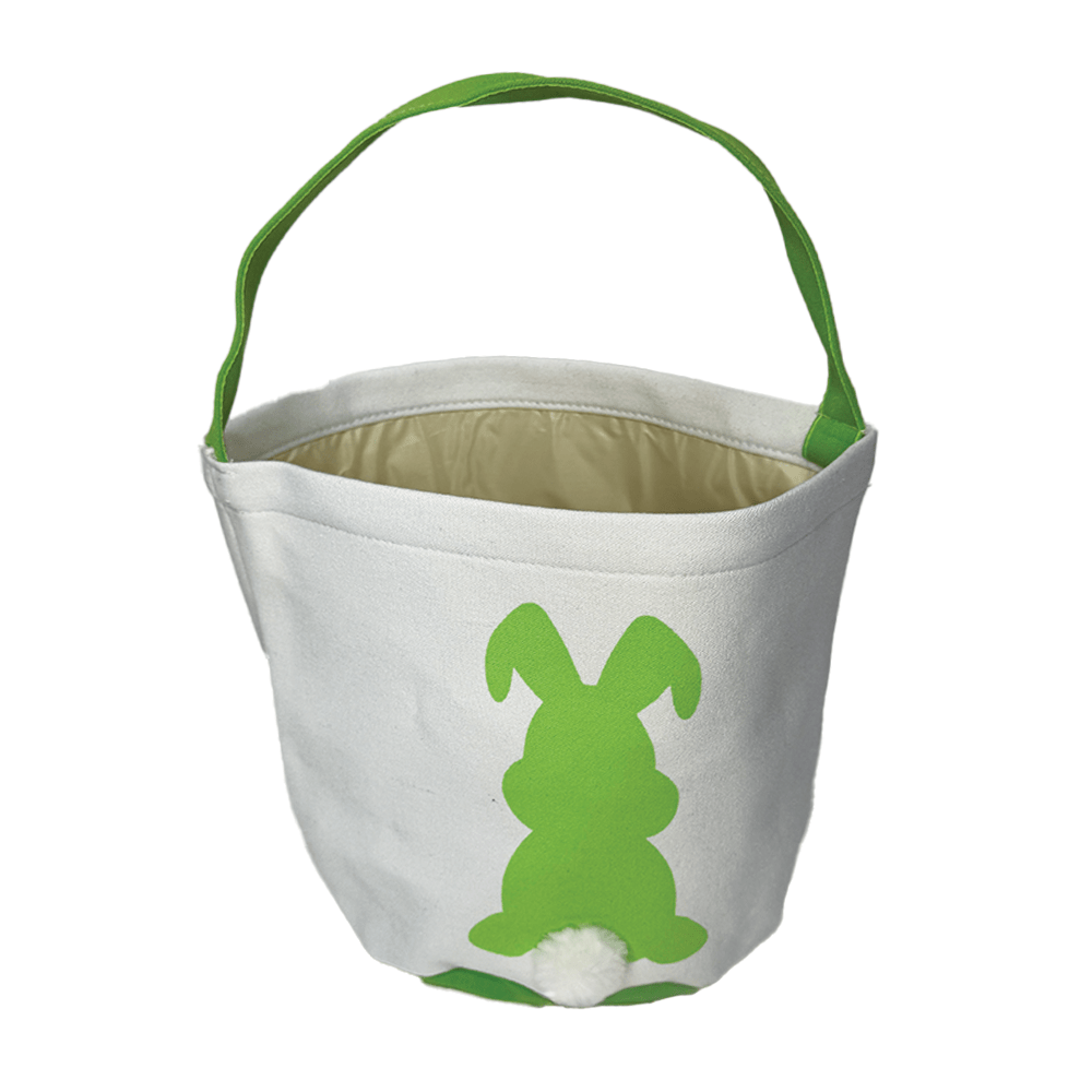 Silhouette Easter Bunny Canvas Basket with Fluffy Tail image 3