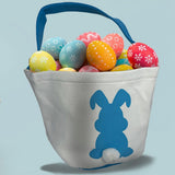 Silhouette Easter Bunny Canvas Basket with Fluffy Tail image 1