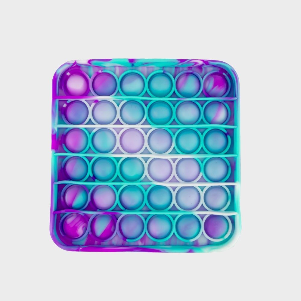 Square Purple/Green/White Pop Bubble Fidget Toy image 0