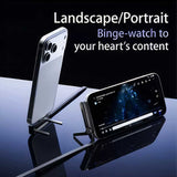 240W USB-C Fast Charging Cable with Foldable Phone Stand – 90° Angled Braided Data Cable