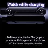 240W USB-C Fast Charging Cable with Foldable Phone Stand – 90° Angled Braided Data Cable