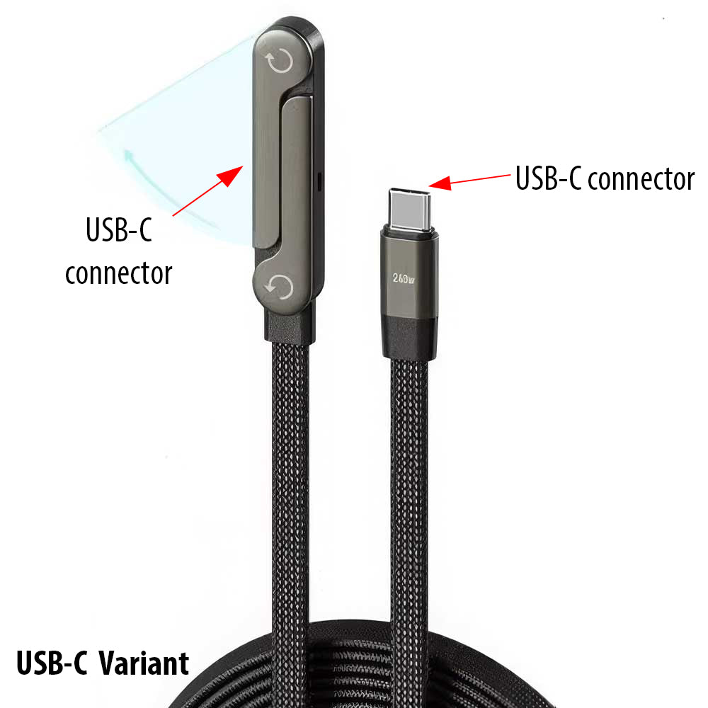 Braided Fast Charging Cable with Foldable Phone Stand – USB-C & Lightning Variants