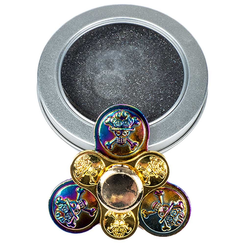 Rainbow and Gold Skull Round Double Fidget Spinner image 1