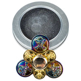 Rainbow and Gold Skull Round Double Fidget Spinner image 1