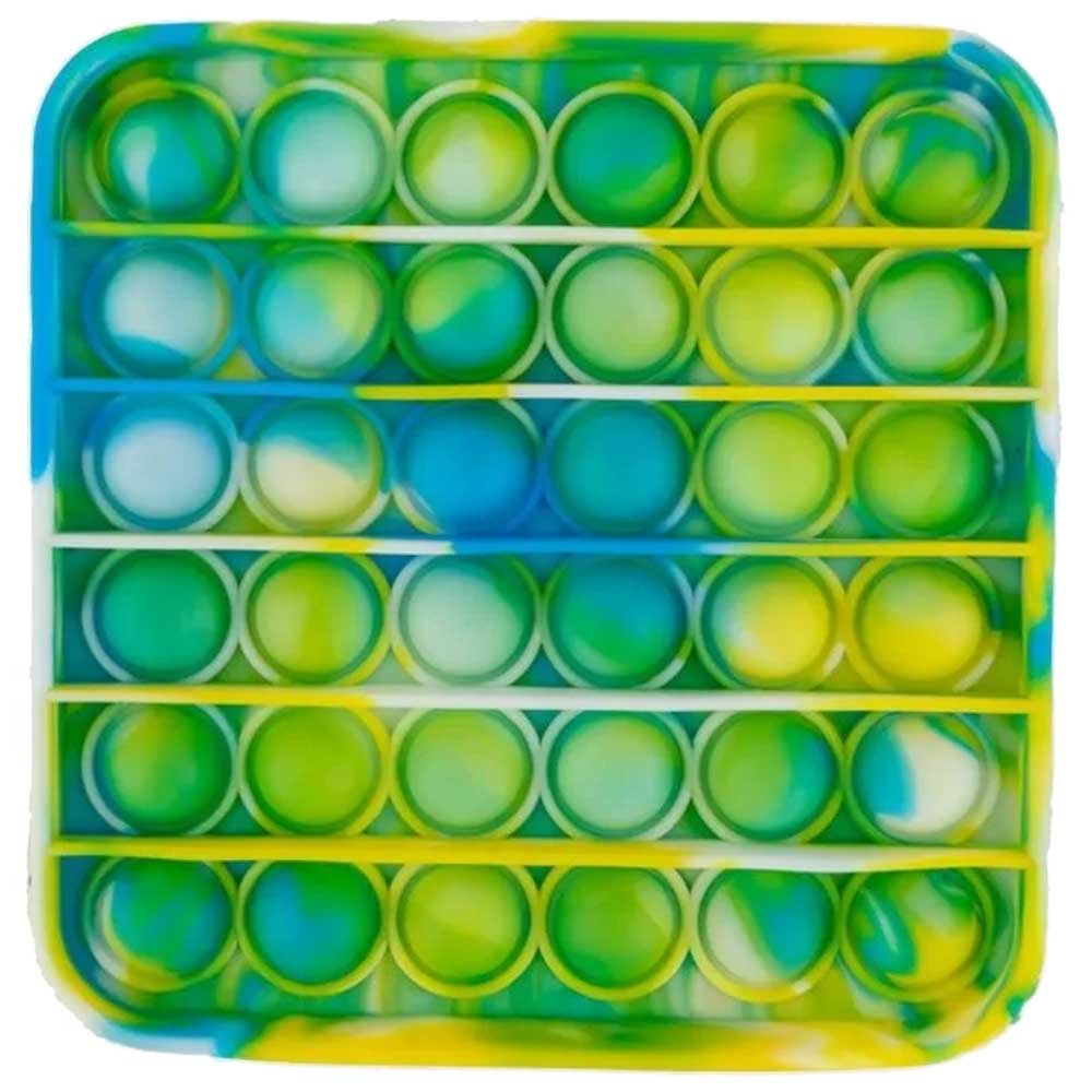 Square Blue/Green/Yellow Pop Bubble Fidget Toy image 0