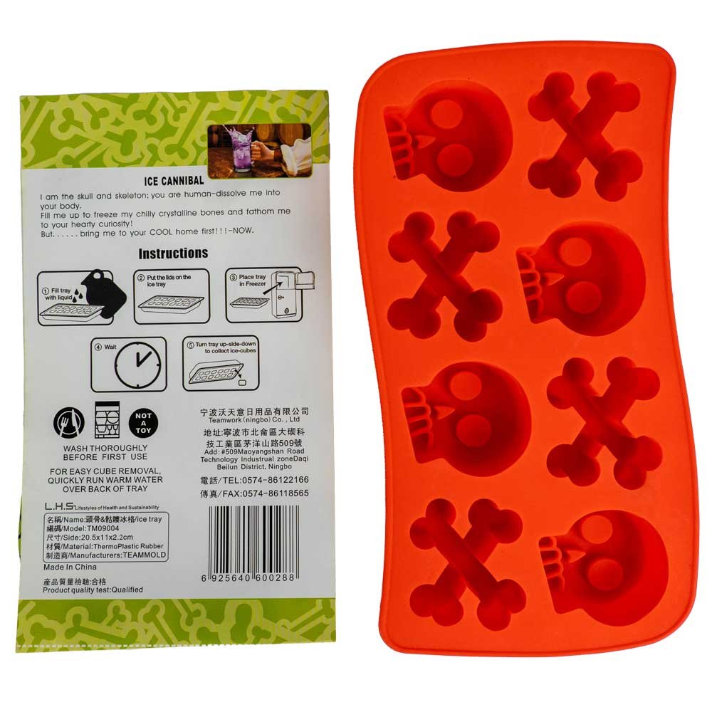 Silicone Skull &amp; Crossbone Tray - Red image 2