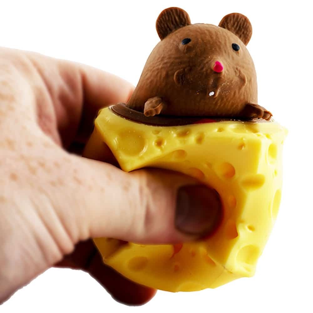 Squishy Toy Mouse In Cheese - Brown image