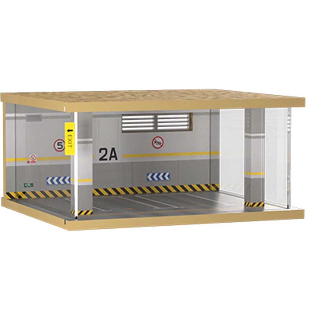1:24 Scale Model Car Parking Garage - 2 Car - Grey image