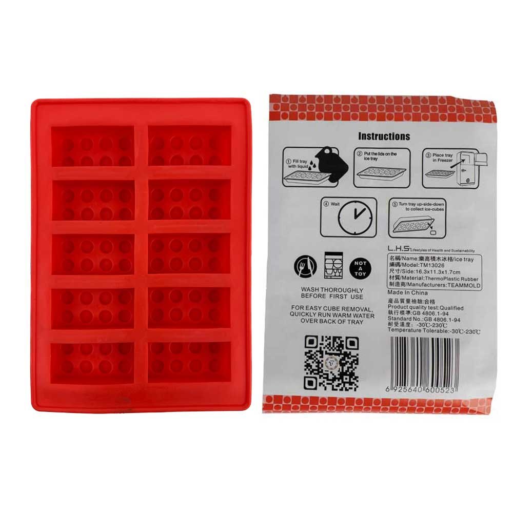 Silicone Brick Ice Tray - Red image 2