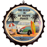 Bottle Cap Sign 35cm - The Beach Is My Happy Place image 0