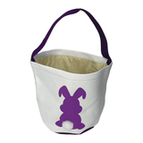 Silhouette Easter Bunny Canvas Basket with Fluffy Tail image 0