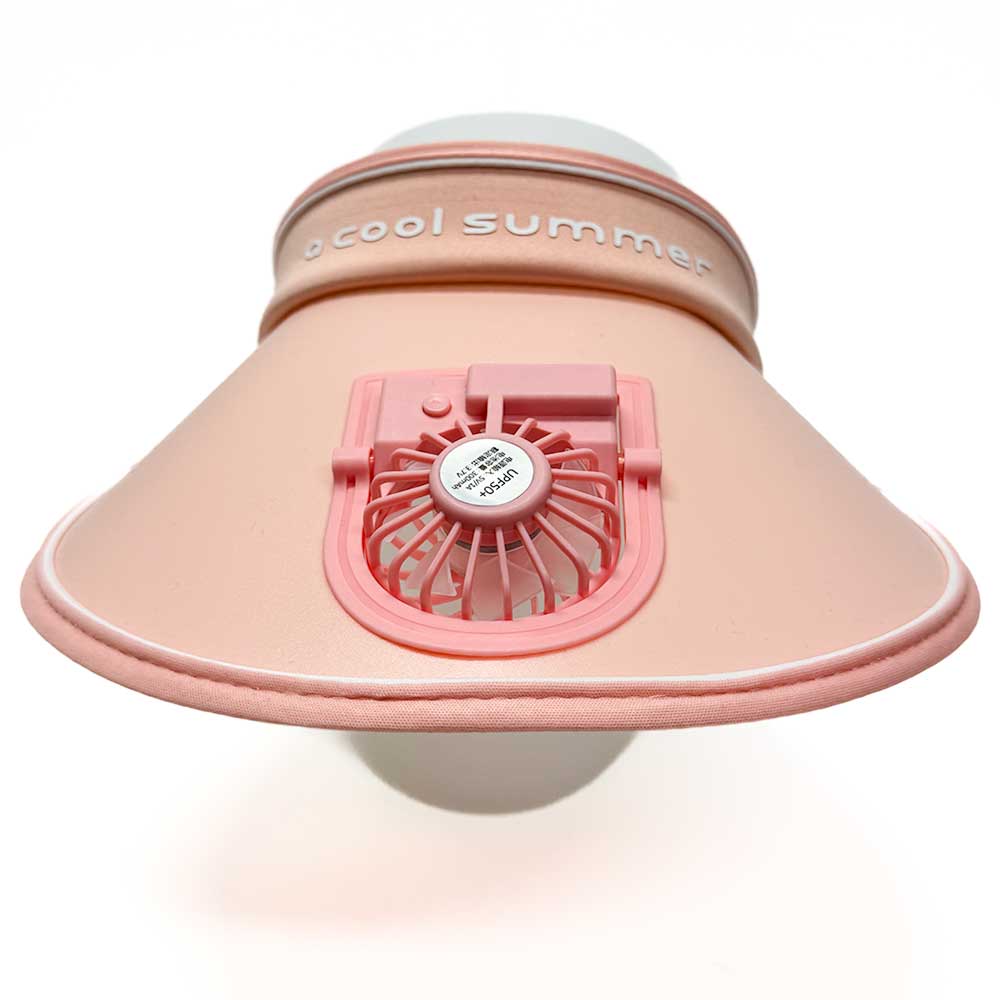 BreezeShield UPF50+ Visor Fan Hat – Rechargeable Sun Visor with Built-In Cooling Fan (White, Black, Blue, Pink, Yellow)