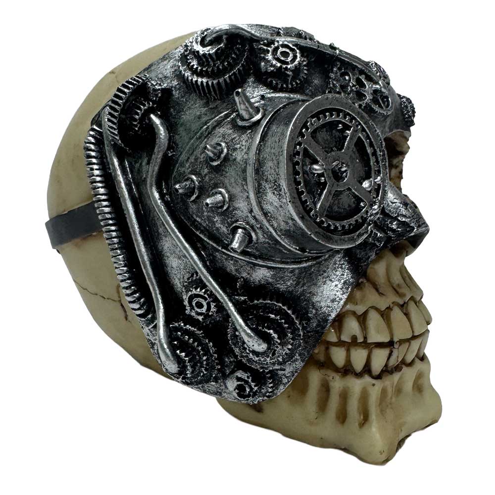 Cyber Skull Statue – Machine-Infused Gothic Tech Skull