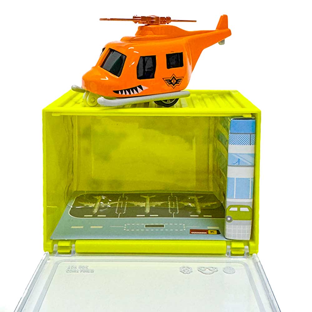 Die-Cast Pull-Back Vehicles – Assorted Styles (with Mini Shipping Container Case)