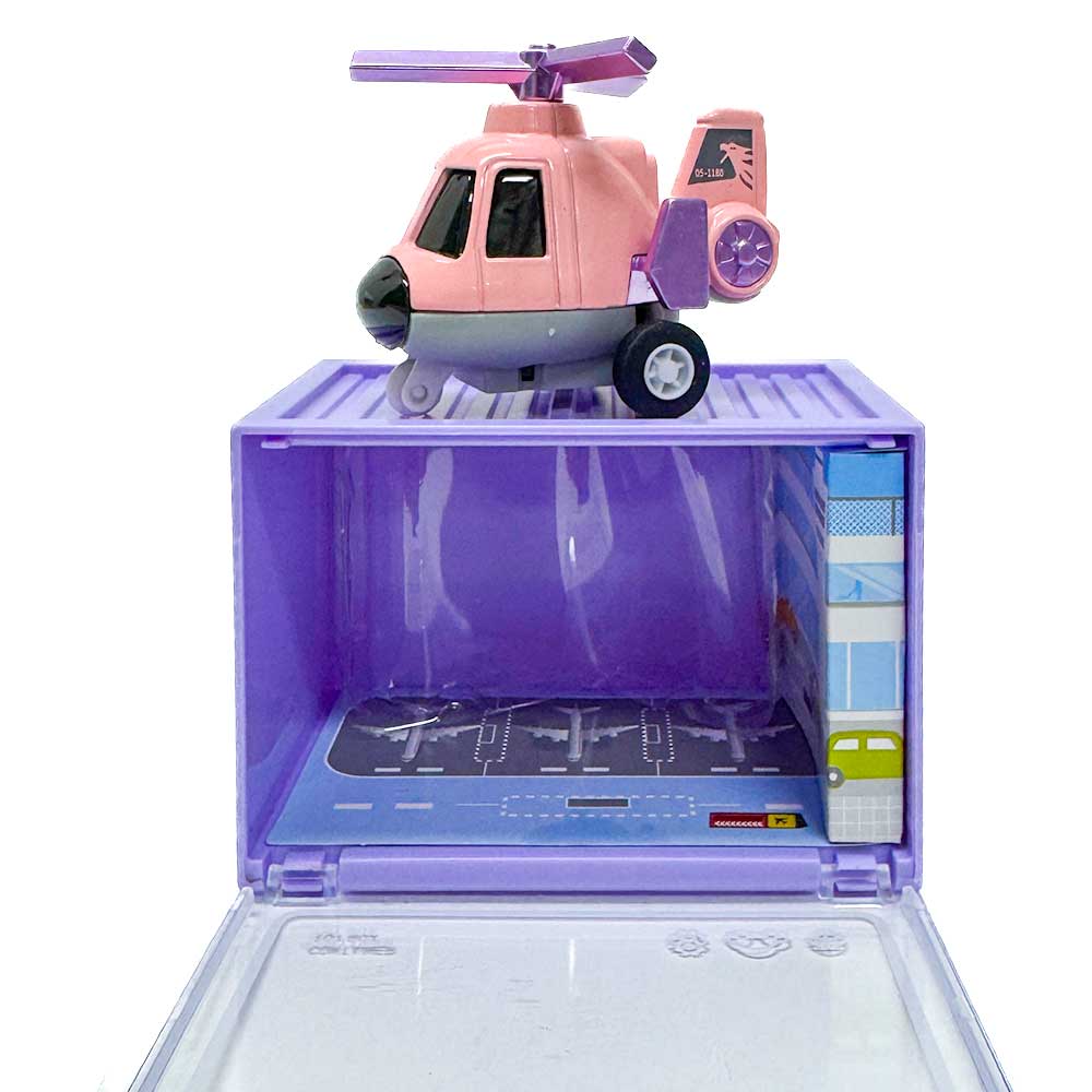 Die-Cast Pull-Back Vehicles – Assorted Styles (with Mini Shipping Container Case)