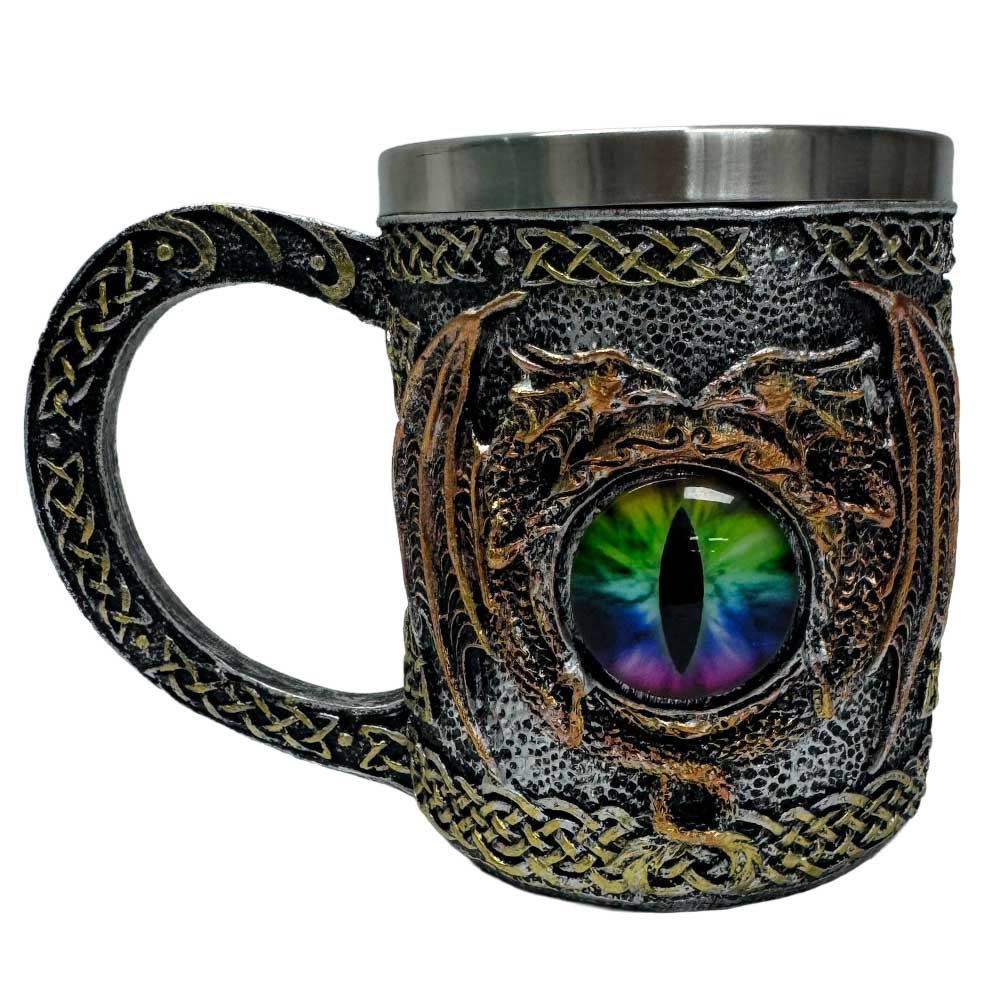 Dragon Eye Tankard – Gothic Mug with Reptilian Gaze & Stainless Steel Liner