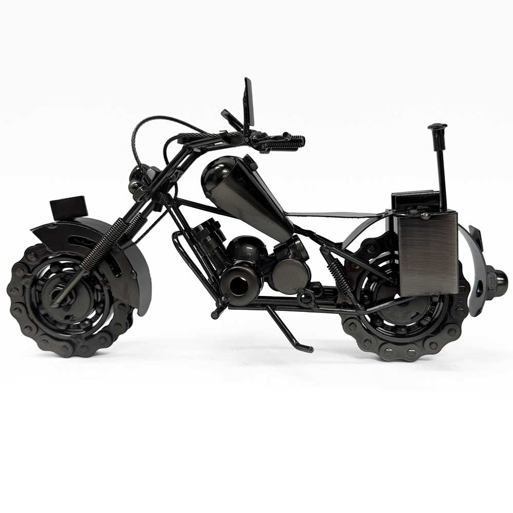 Extra Large Welded Metal Motorbike Statue – Industrial Steampunk Art