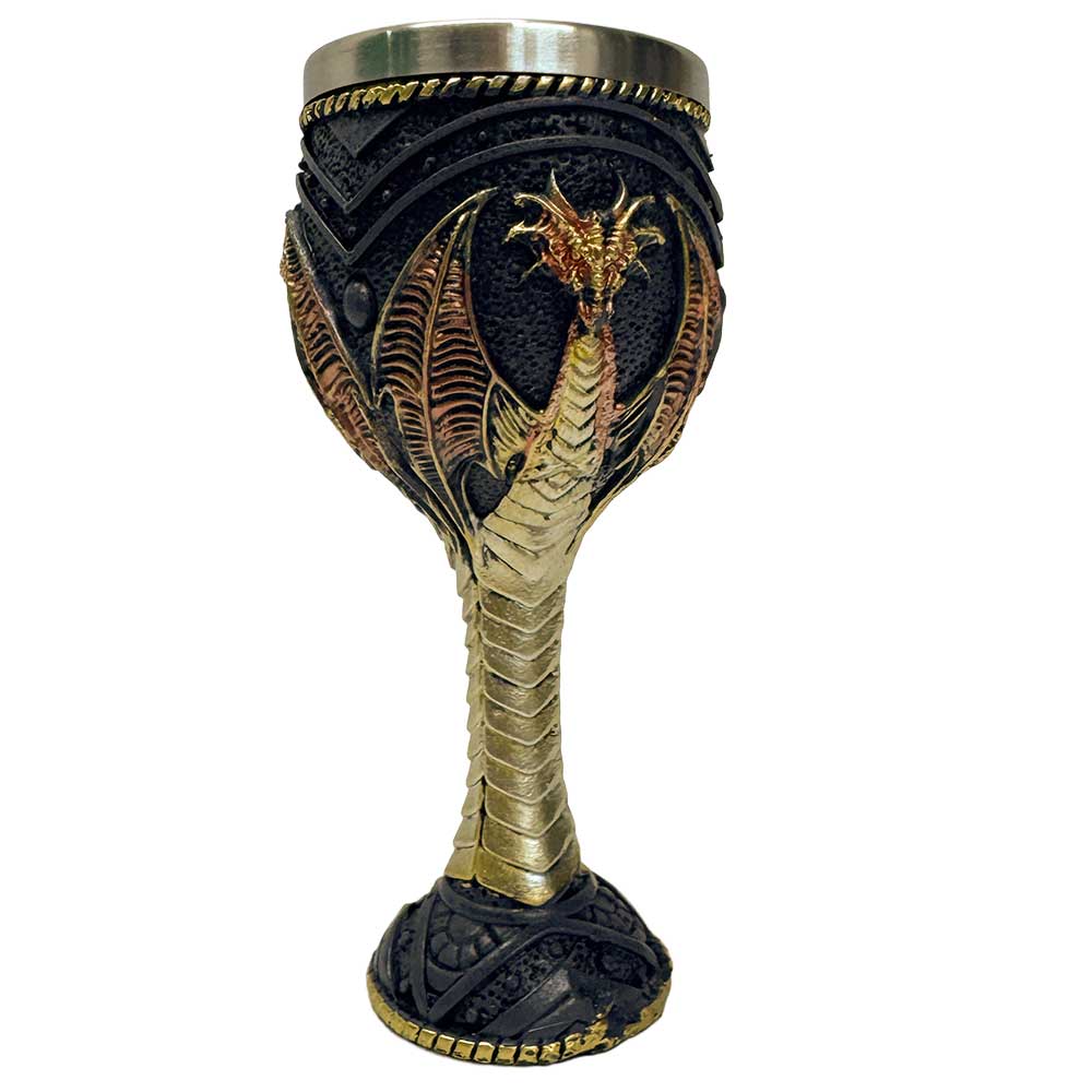Gold Dragon Goblet – Regal Chalice with Stainless Steel Liner