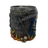Grim Reaper Skull Gothic Fantasy Tankard - Stainless Steel Interior